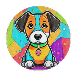 Cartoon Puppy Art Print Schneidebrett