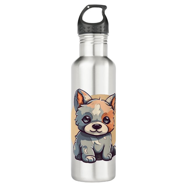 CARTOON PUPPY EDELSTAHLFLASCHE (Vorderseite)