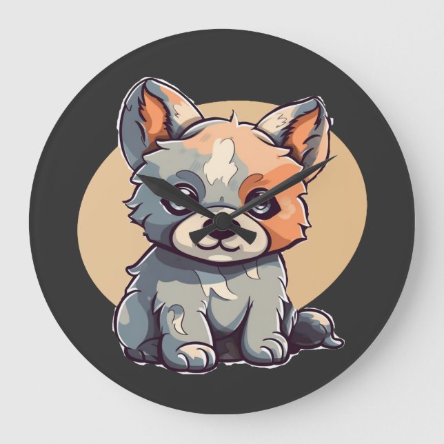 CARTOON PUPPY GROßE WANDUHR (Vorderseite)