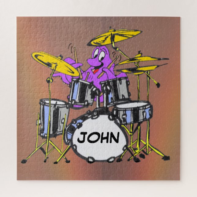 Cartoon Puzzle: Music Octopus Cust. Text (Vertikal)