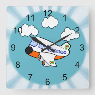 Cartoon Quadratische Wanduhr