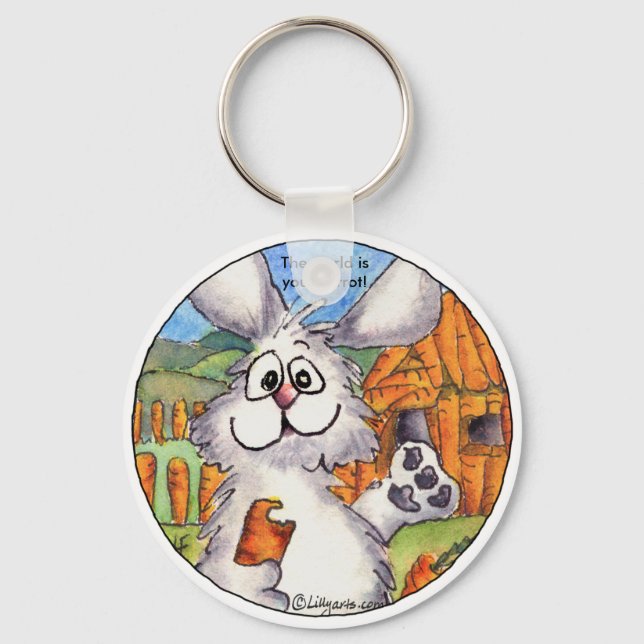 Cartoon Rabbit Fun Niedliche Schlüsselanhänger (Vorderseite)