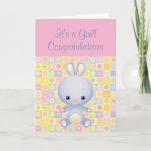Cartoon Rabbit gratuliert seinem Girl Gruß Karte
