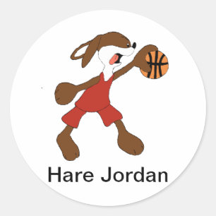 Cartoon Rabbit Michael Jordan Fan Runder Aufkleber