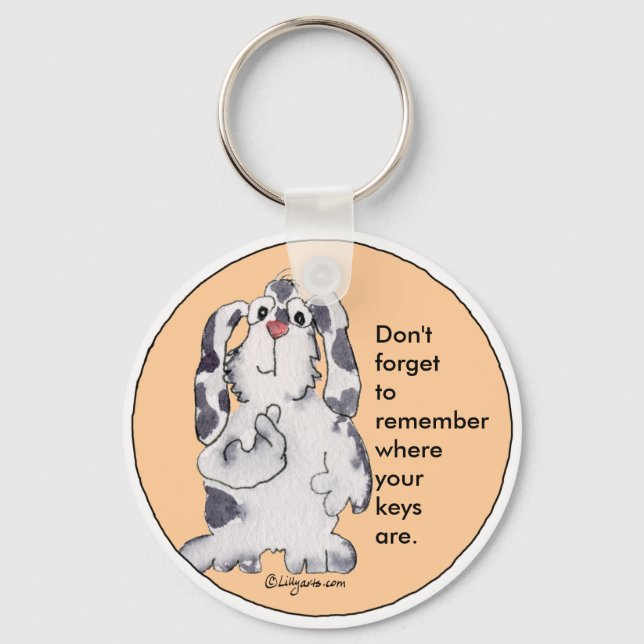 Cartoon Rabbit Niedlich personalisierte Keychains Schlüsselanhänger (Vorderseite)
