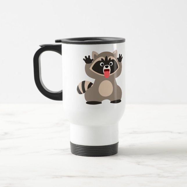 Cartoon Raccoon Commuter Mug (Gauche)