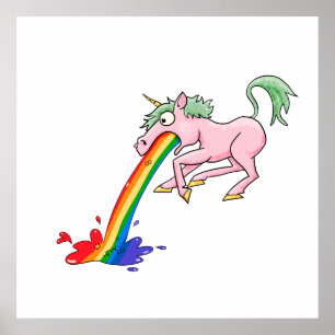 Cartoon Rainbow Unicorn Poster