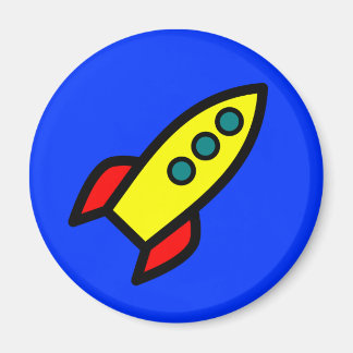 Cartoon-Raketenschiff Magnet
