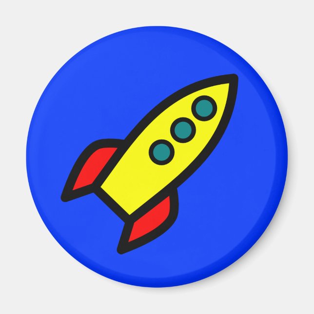 Cartoon-Raketenschiff Magnet (Vorne)