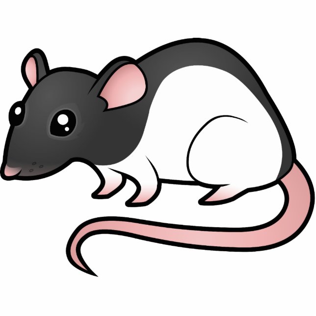 Cartoon-Ratte Fotoskulptur Magnet (Vorne)