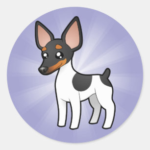 Cartoon-Ratten-Terrier/Spielzeugfox-Terrier Runder Aufkleber