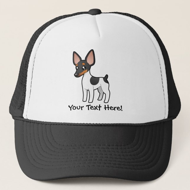 Cartoon-Ratten-Terrier/Spielzeugfox-Terrier Truckerkappe (Vorderseite)