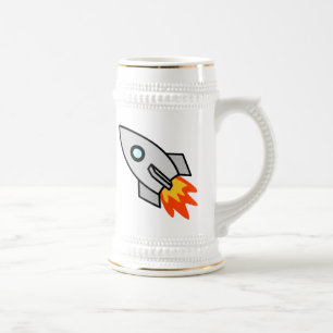 Cartoon-Raum Rocket Bierglas