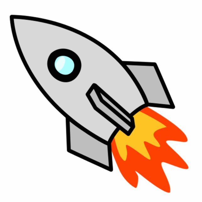 Cartoon-Raum Rocket Freistehende Fotoskulptur (Vorne)