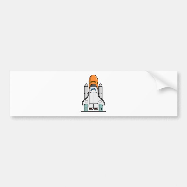 Cartoon-Raum-Shuttle Autoaufkleber (Vorne)