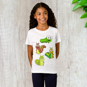 Cartoon Raupen Gelbbraun T-Shirt