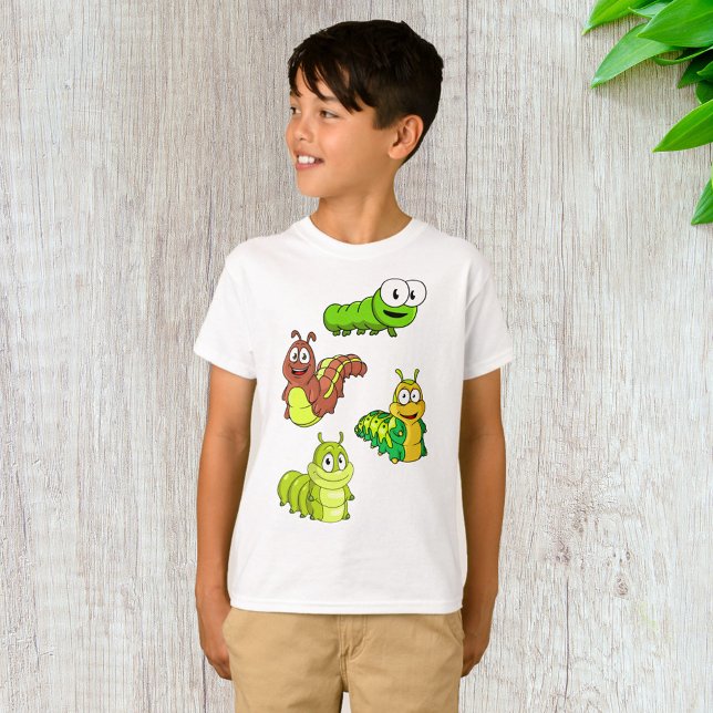 Cartoon Raupen Gelbbraun T-Shirt (Von Creator hochgeladen)