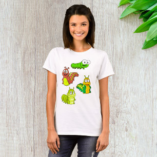 Cartoon Raupen Gelbbraun T-Shirt