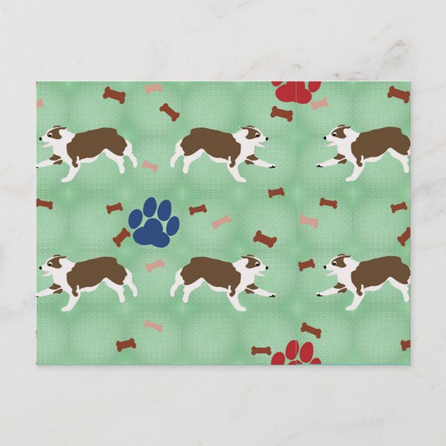 Cartoon Red Australian Shepherd Postkarte (Vorderseite)