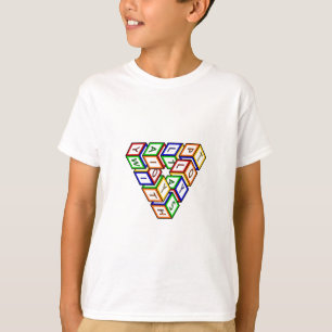 Cartoon Red Blue Yellow Green Toy Blocks Graphic T T-Shirt