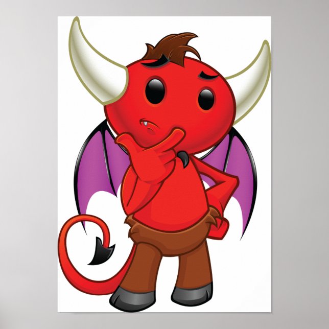 Cartoon Red Devil Poster (Vorne)