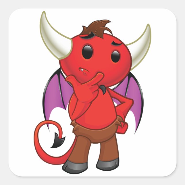 Cartoon Red Devil Stickers (Vorderseite)