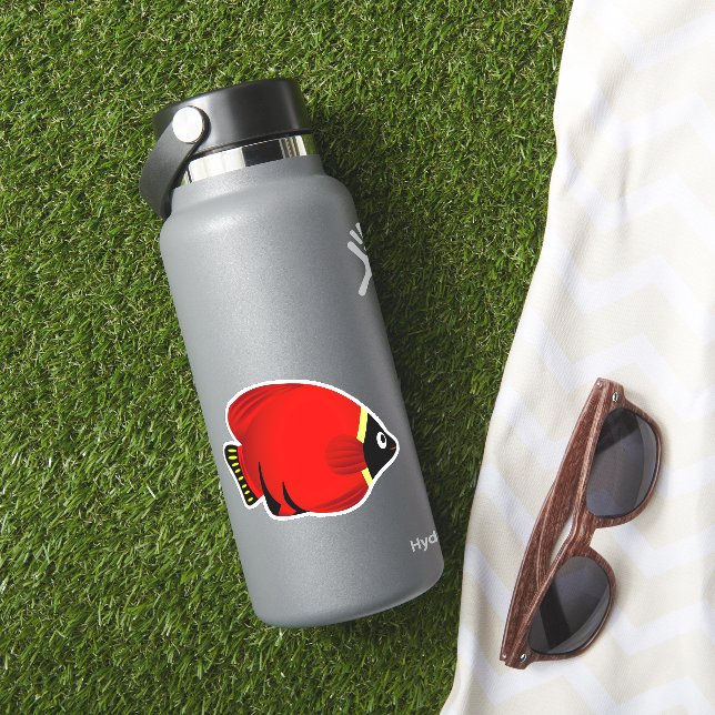 Cartoon Red Fish Aufkleber (HydroFlask Insitu)