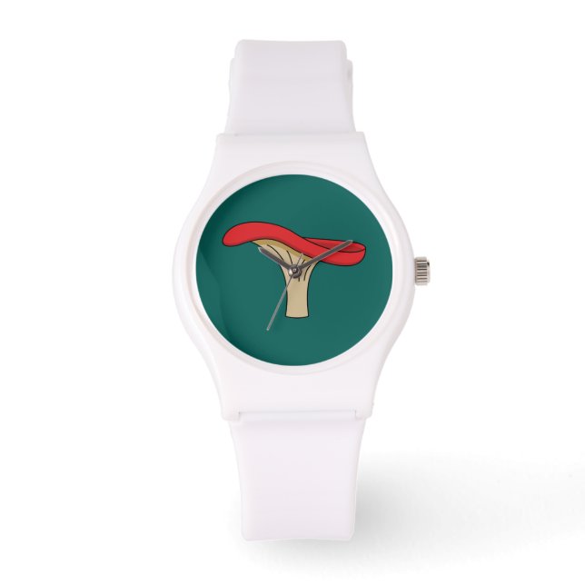 Cartoon Red Mushroom Armbanduhr (Vorderseite)