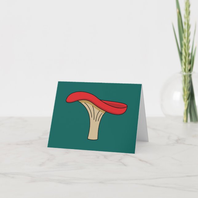 Cartoon Red Mushroom Dankeskarte (Vorderseite)