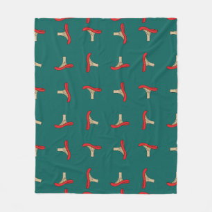 Cartoon Red Mushroom Fleecedecke
