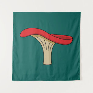 Cartoon Red Mushroom Wandteppich