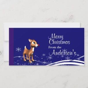 Cartoon Reindeer Weihnachtsgrüße Feiertagskarte