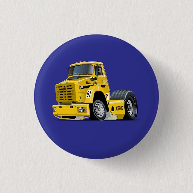 Cartoon-Renntruck Button (Vorderseite)