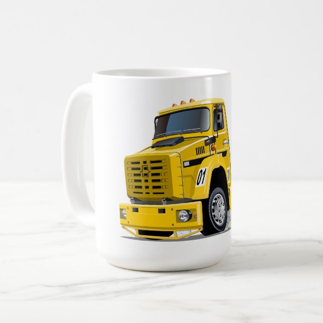 Cartoon-Renntruck Kaffeetasse (Vorderseite Links)