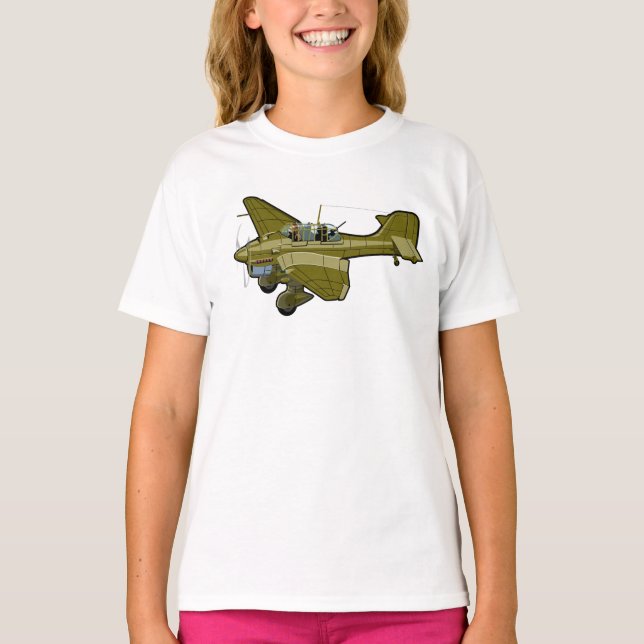 Cartoon retro bomber T-Shirt (Vorderseite)