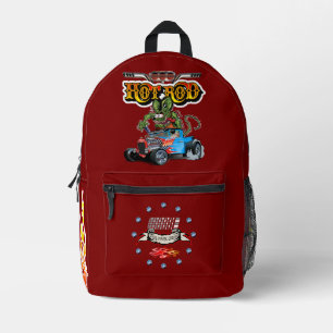 Cartoon Retro-frisierte Auto Bedruckter Rucksack