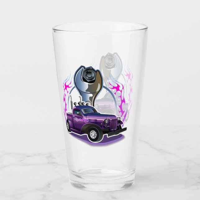 Cartoon Retro-frisierte Auto Glas (Vorderseite)