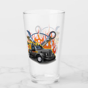 Cartoon Retro-frisierte Auto Glas