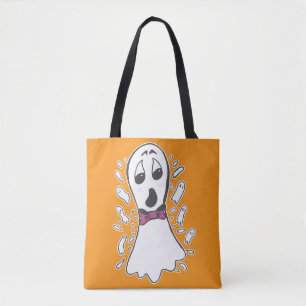 Cartoon Retro Ghost Halloween Vintag Schwarzes Ora Tasche