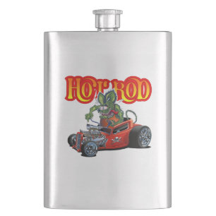 Cartoon-Retro-Hot-Rod Flachmann