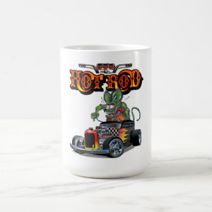 Cartoon-Retro-Hot-Rod Kaffeetasse