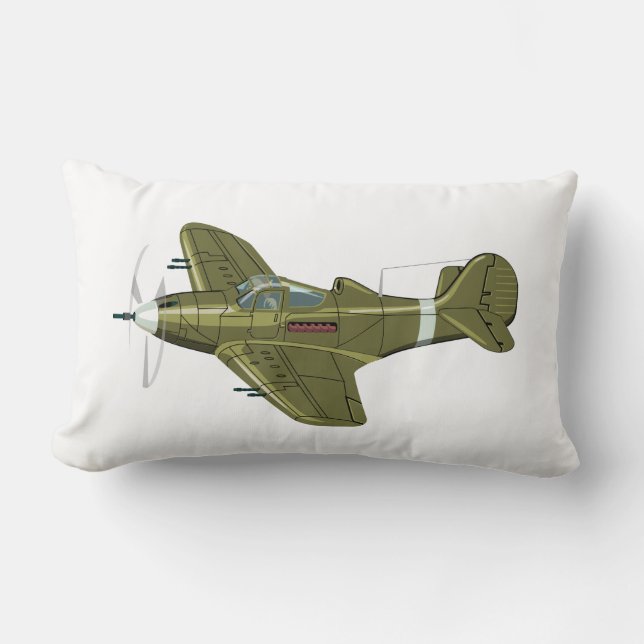 Cartoon-Retro-Kämpfer Flugzeug Lendenkissen (Vorderseite)