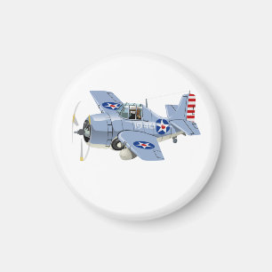 Cartoon-Retro-Kämpfer Flugzeug Magnet