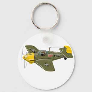 Cartoon-Retro-Kämpfer Flugzeug Schlüsselanhänger