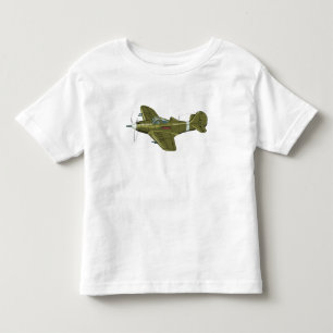 Cartoon-Retro-Kampfflugzeug Kleinkind T-shirt