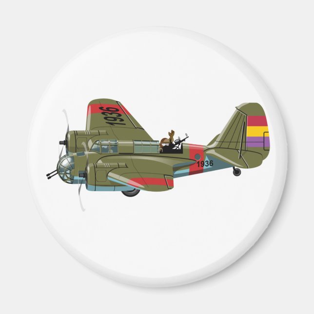 Cartoon-Retrobomber Magnet (Vorne)