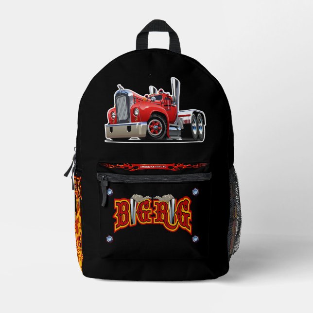 Cartoon-Retrofahrzeug Bedruckter Rucksack (Vorderseite)