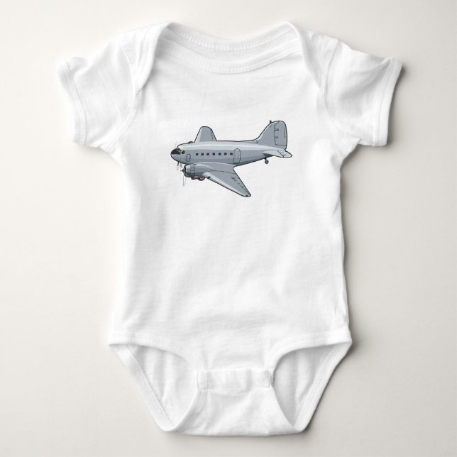Cartoon-Retroflugzeug Baby Strampler (Vorderseite)