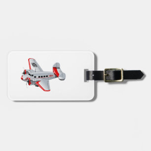 Cartoon-Retroflugzeug Gepäckanhänger