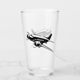 Cartoon-Retroflugzeug Glas